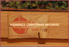 Very rare "Handcraft" period paper label showing the model number and cover number handwritten in graphite.  